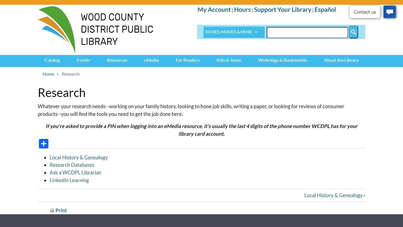 Research | Wood County District Public Library